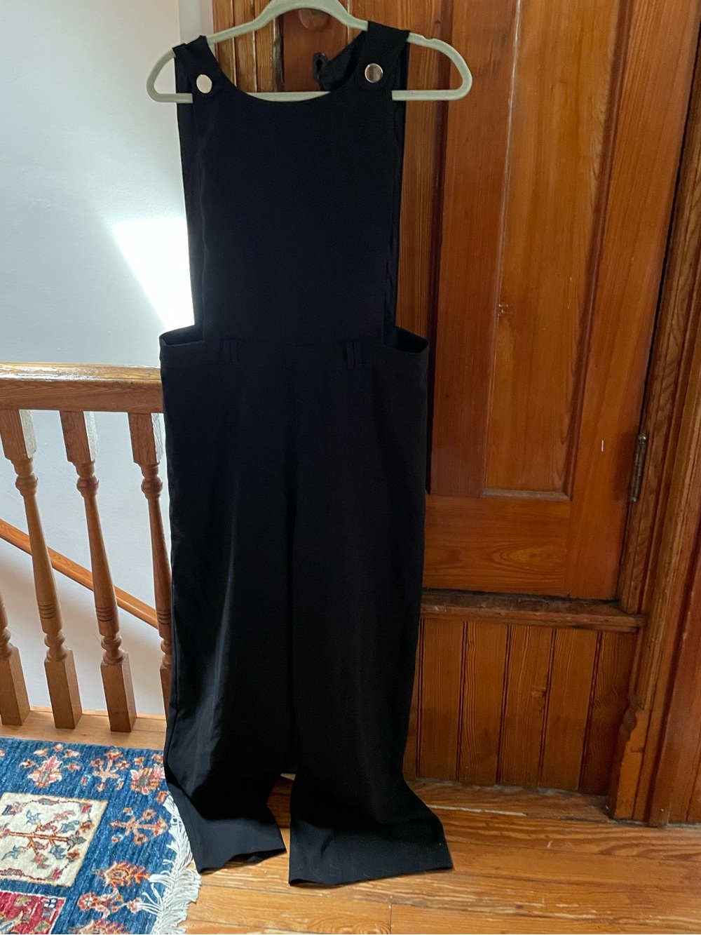 Zara sz L Black Wide-Leg Jumpsuit Overalls